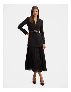 Fallon Lined Blazer 2-in-1 Lace Dress in Black