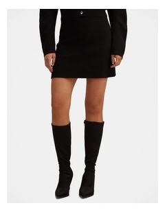 Karla Knitted Mini Skirt in Black