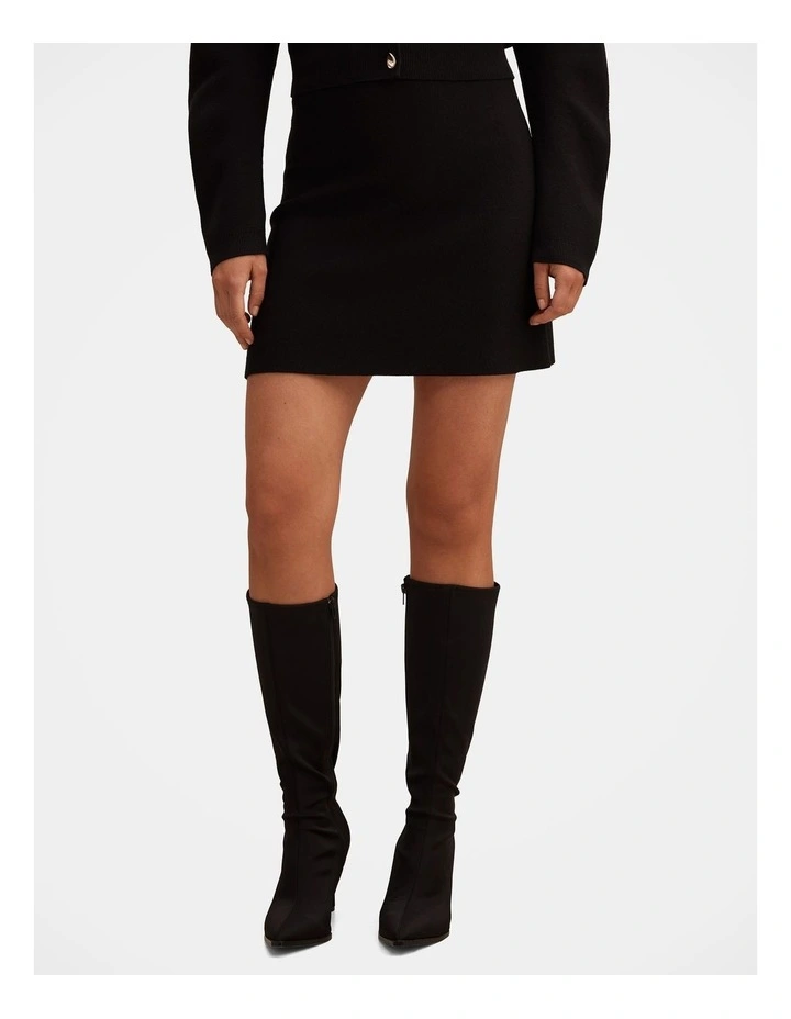 Karla Knitted Mini Skirt in Black image 1