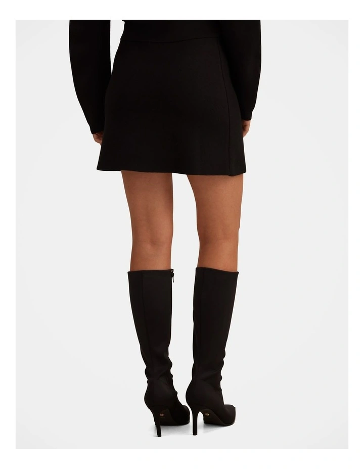 Karla Knitted Mini Skirt in Black image 2