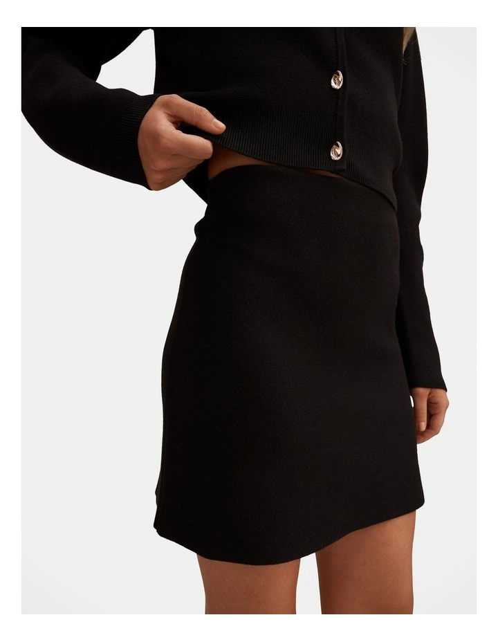 Karla Knitted Mini Skirt in Black image 4