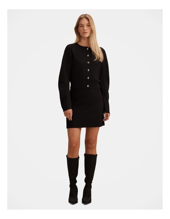 Karla Knitted Mini Skirt in Black image 5