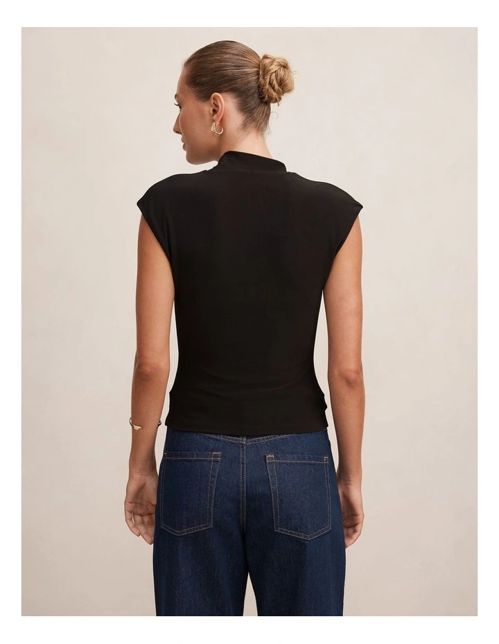 Trinity Twist High Neck Top in Black image 2