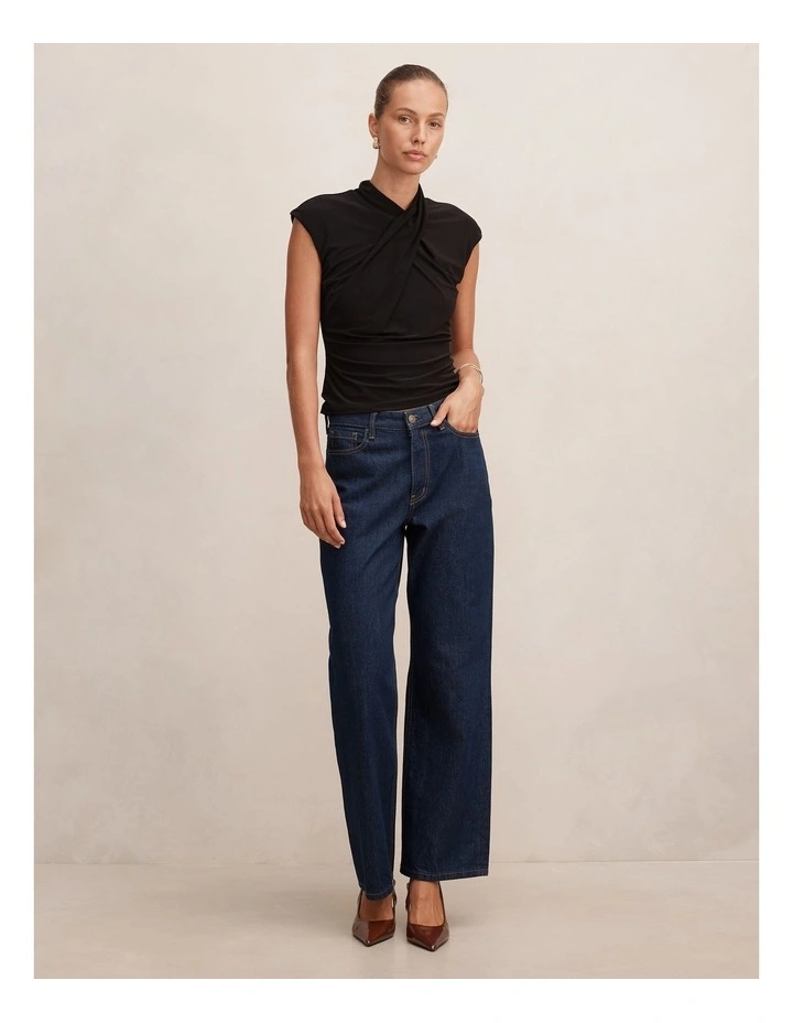 Trinity Twist High Neck Top in Black image 5