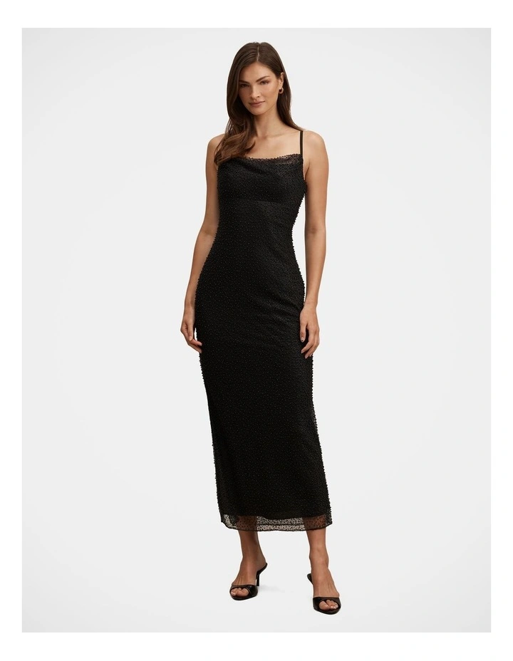 Beatrix Beaded Camisole MaxiDress in Black image 1