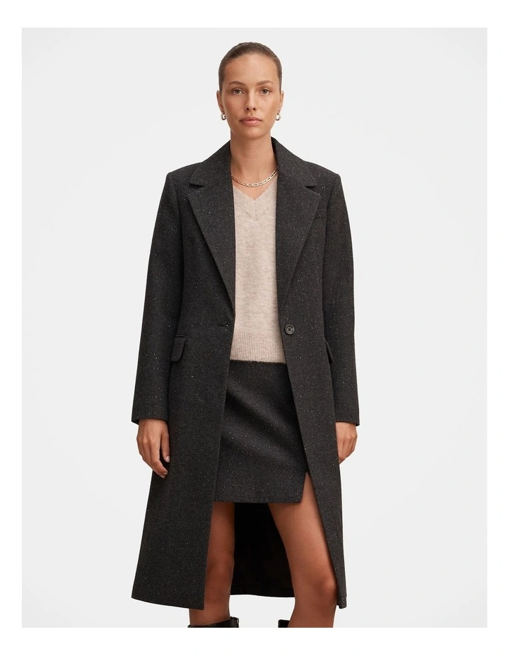 Francesca Single Breasted Coat in Black image 1