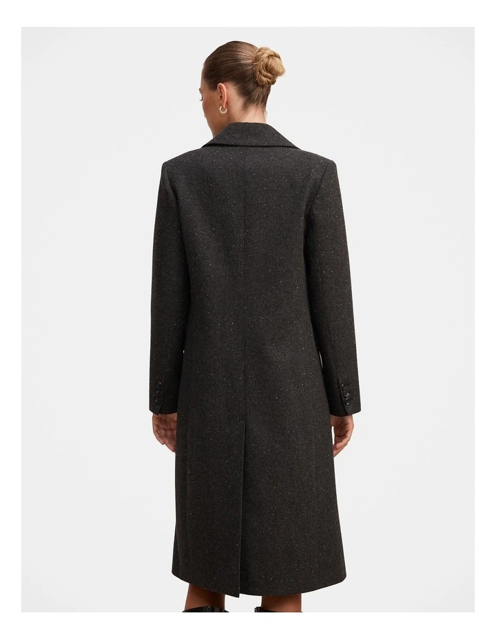 Francesca Single Breasted Coat in Black image 2