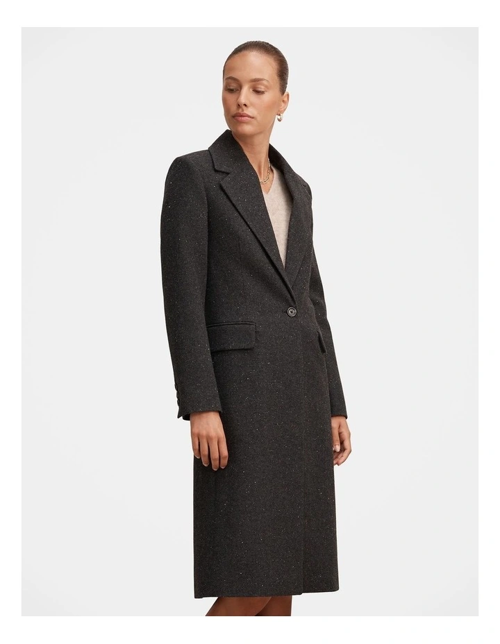 Francesca Single Breasted Coat in Black image 3