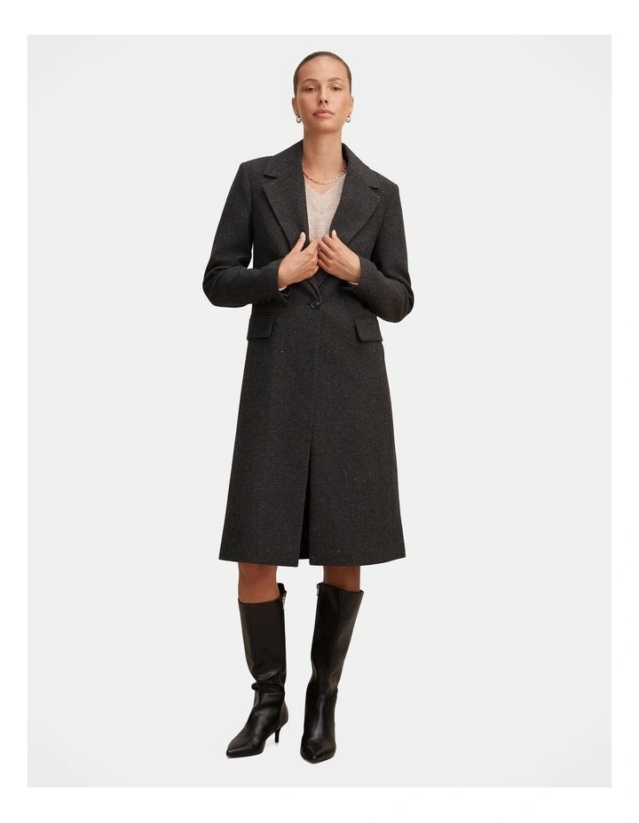 Francesca Single Breasted Coat in Black image 5