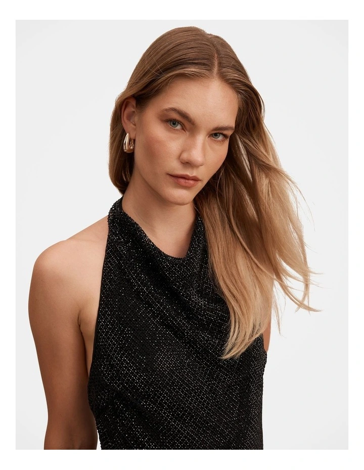 Celestia Diamonte Maxi Dress in Black image 4