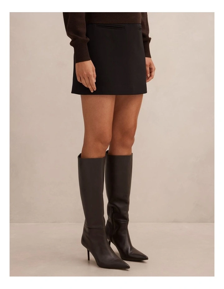 Josie Pocket Mini Skirt in Black image 3
