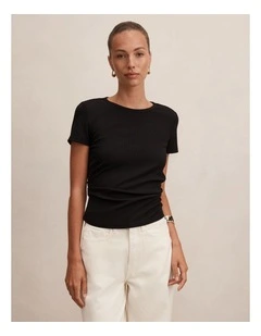 Kelly Tuck Detail Baby TinShirt in Black
