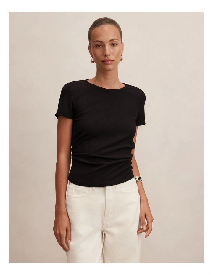 Kelly Tuck Detail Baby TinShirt in Black image 1