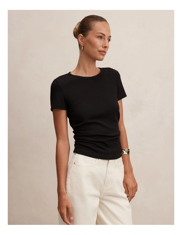 Kelly Tuck Detail Baby TinShirt in Black image 3