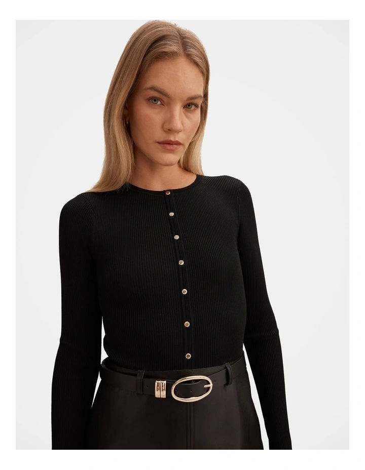 Palmer Faux Leather Mixed Mini Dress in Black image 4