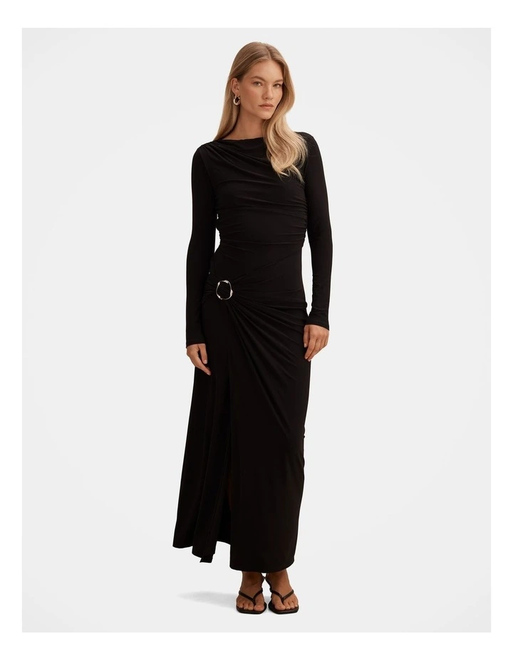 Kingsley Hardware Jersey Midi Dress in Black image 1