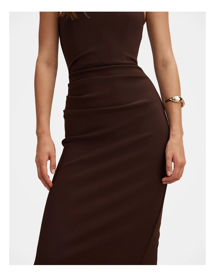 Betty Strapless Bodycon Dress in Chocolate image 4