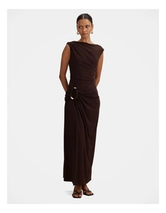 Fiora Hardware Maxi Dress in Brown