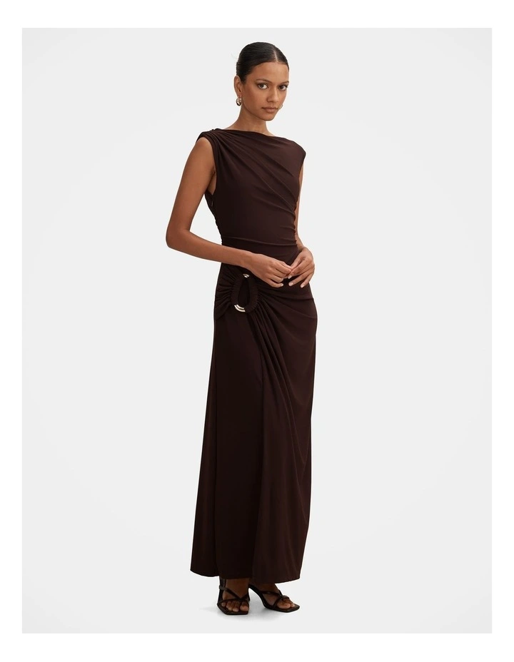 Fiora Hardware Maxi Dress in Brown image 3