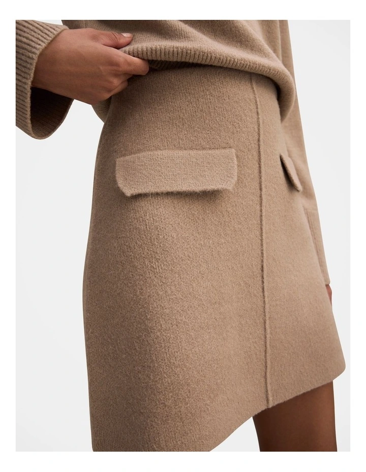 Natalie Knitted Mini Skirt in Brown image 4