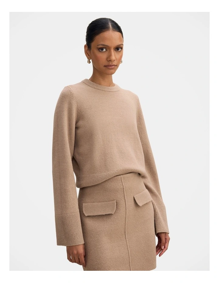 Natalie Knitted Sweater in Brown image 3