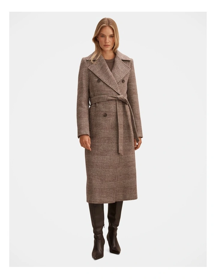 Charlie Check Coat in Brown image 5