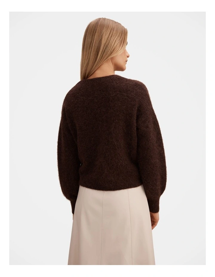 Arianne Twist Front Sweater in Brown image 2