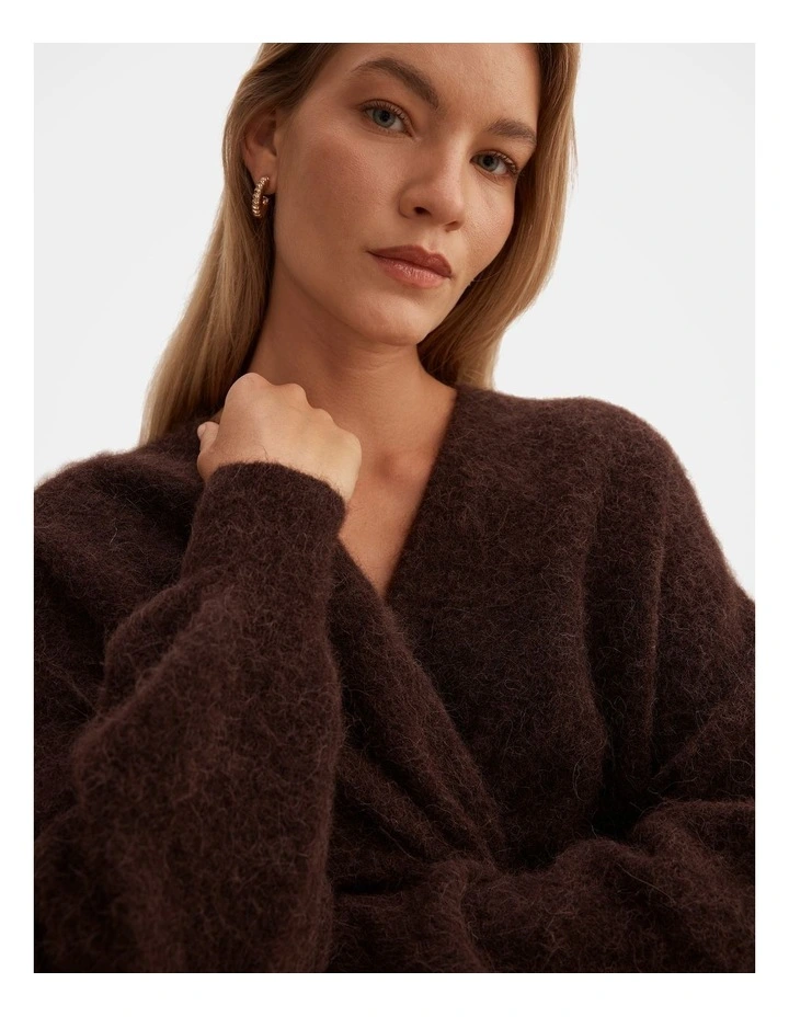 Arianne Twist Front Sweater in Brown image 4