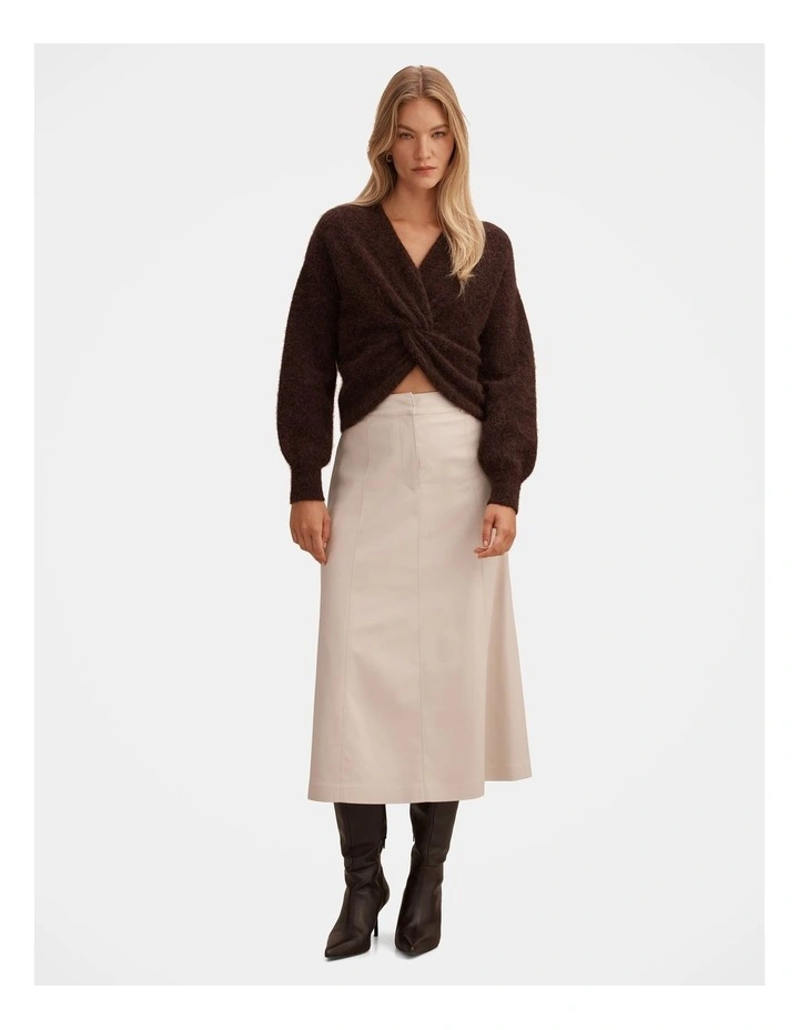 Arianne Twist Front Sweater in Brown image 5