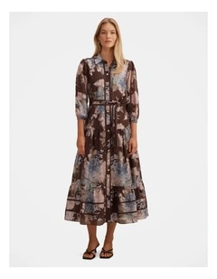 Gianna Printed Midi Dress in Multi