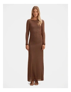Wren Cowl Back Maxi Dress in Brown