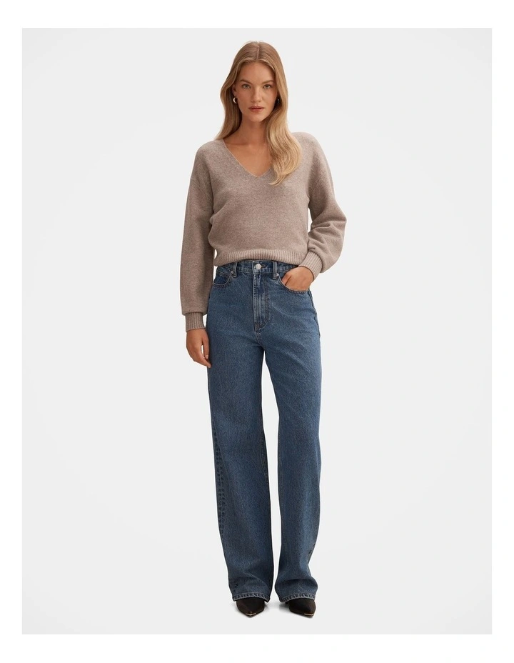 Eloise V-Neck Jumper in Brown image 5