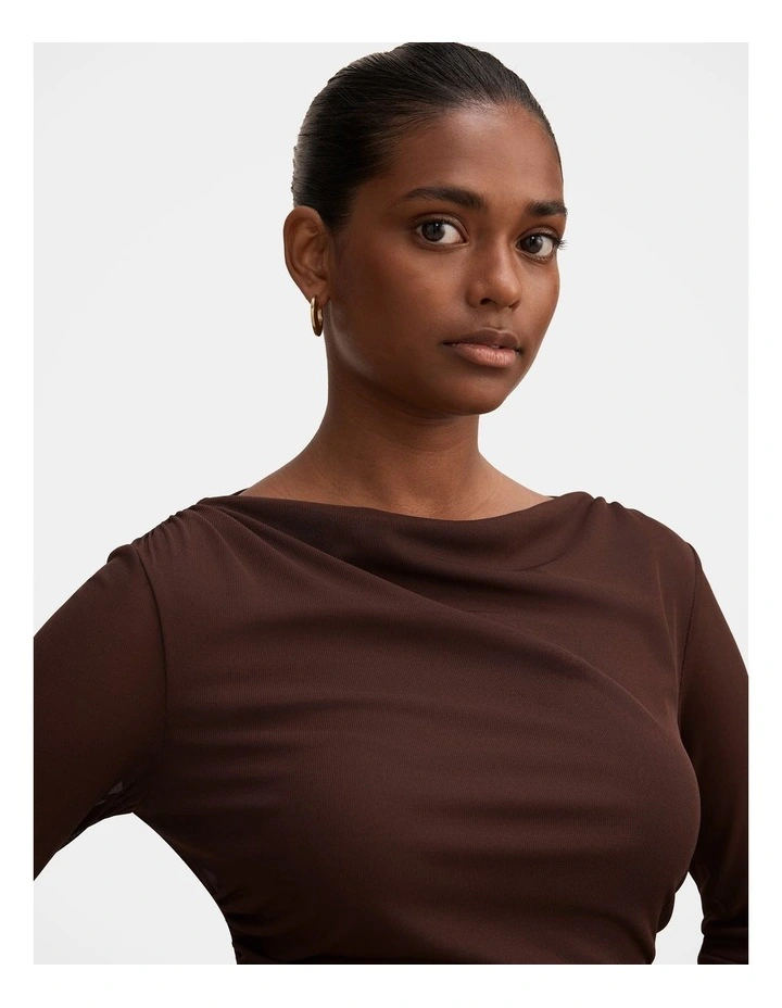 Isadora 2-in-1 Tailored Mini Dress in Brown image 4