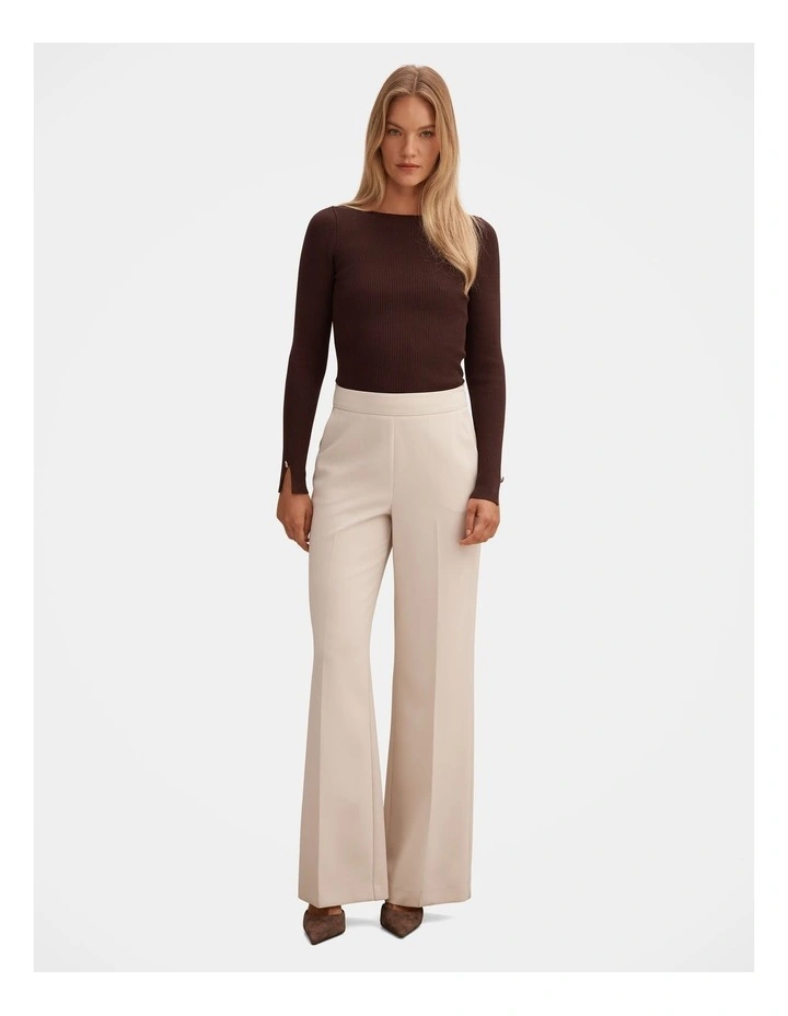 Alaia Knitted Ribbed Top in Chocolate image 5