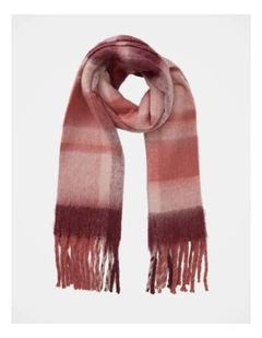 Camille Check Brushed Scarf in Red