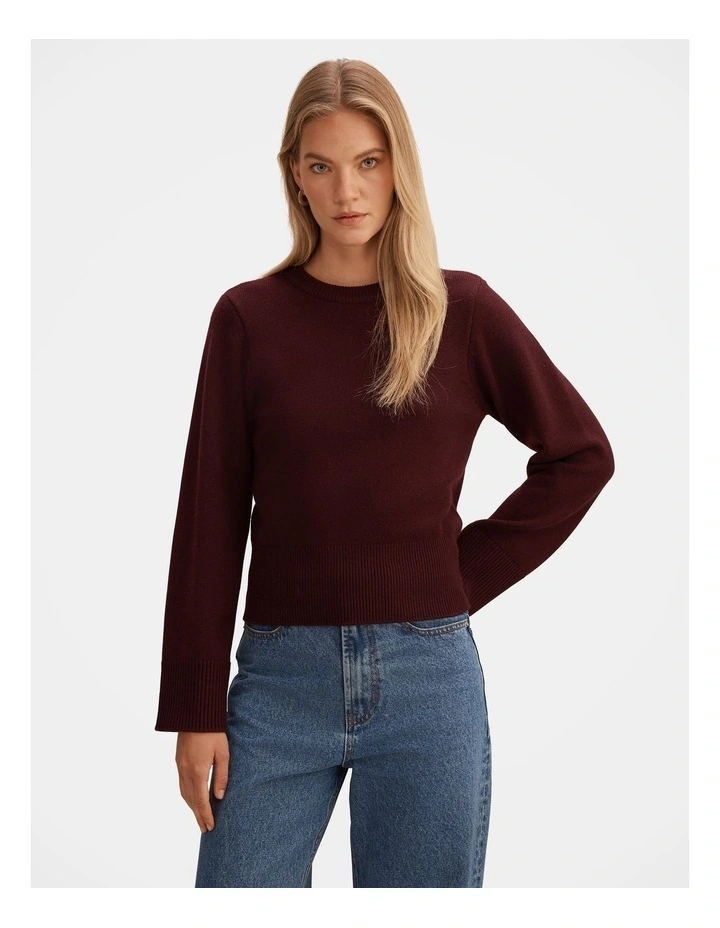Ella Wide Sleeves Jumper in Red image 1