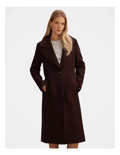Danielle Single Breasted Coat in Red