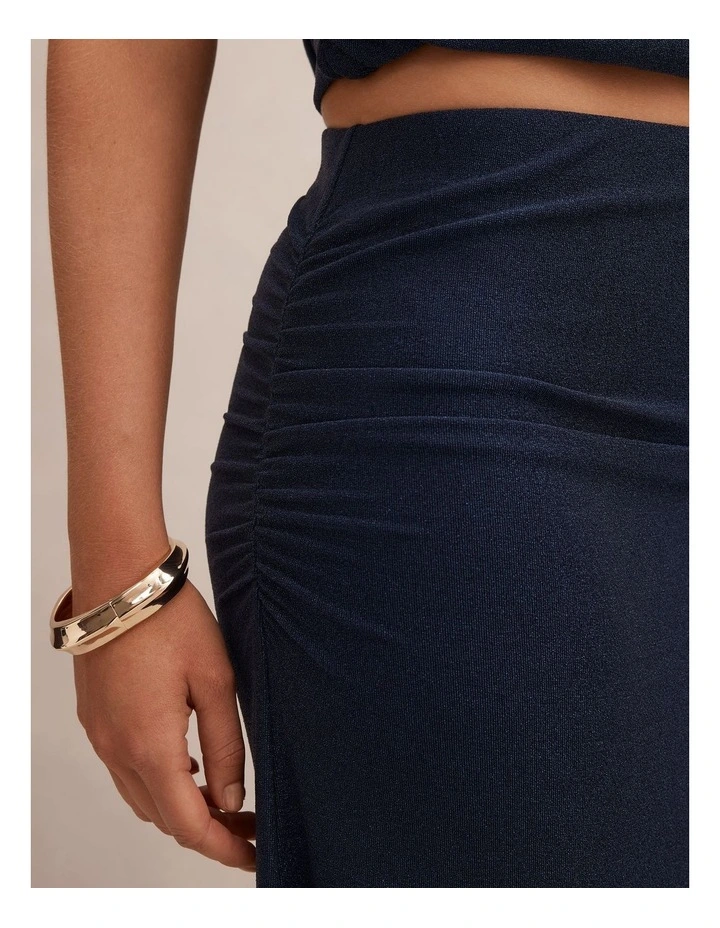 Matilda Metallic Flute Maxi Skirt in Blue image 4