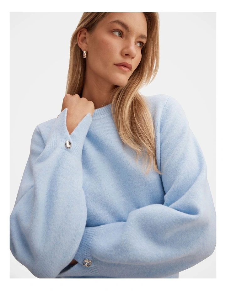 Ellie Cuff Detail Jumper in Blue image 4
