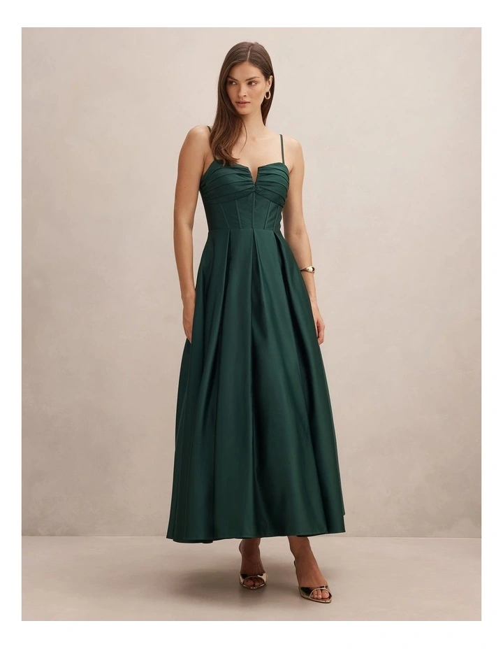 Arlow Strappy Corset Gown in Green image 1
