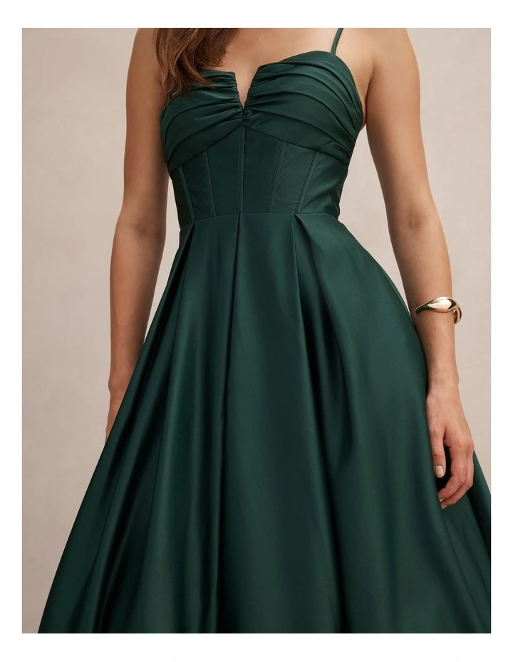Arlow Strappy Corset Gown in Green image 4