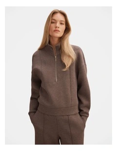 Heidi Seam Detail Lounge Jumper in Brown