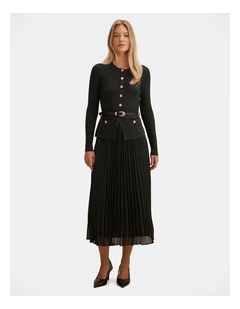 Daphne Long Sleeves Midi Dress in Green