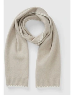 Tatum Stitch Detail Scarf in Beige