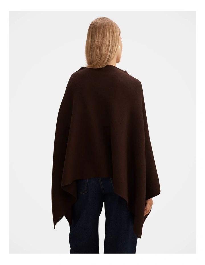 Claudia Knitted Cape in Brown image 2