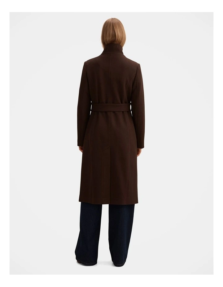 Phoebe Funnel Neck Coat in Brown image 2