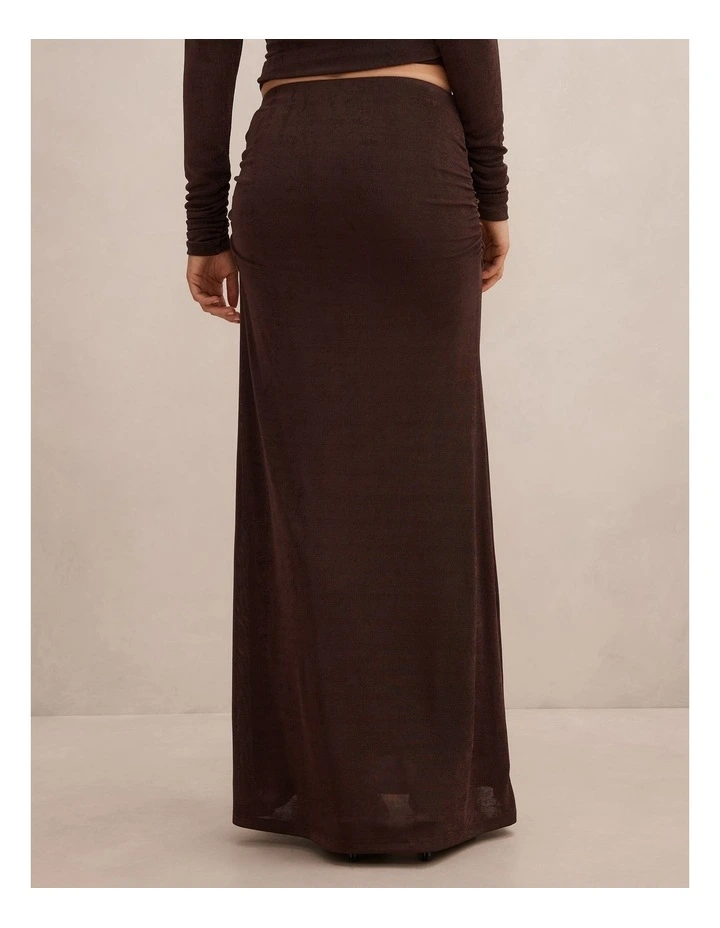 Arabella Flute Maxi Skirt in Brown image 2