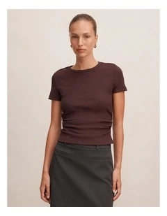 Kelly Tuck Detail Baby TinShirt in Brown