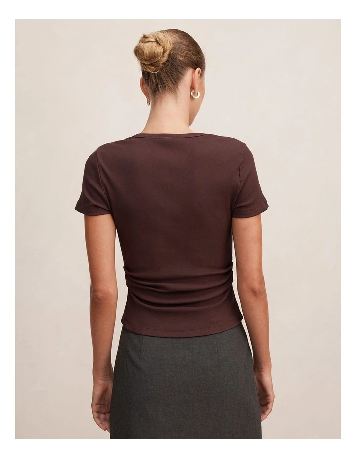 Kelly Tuck Detail Baby TinShirt in Brown image 2