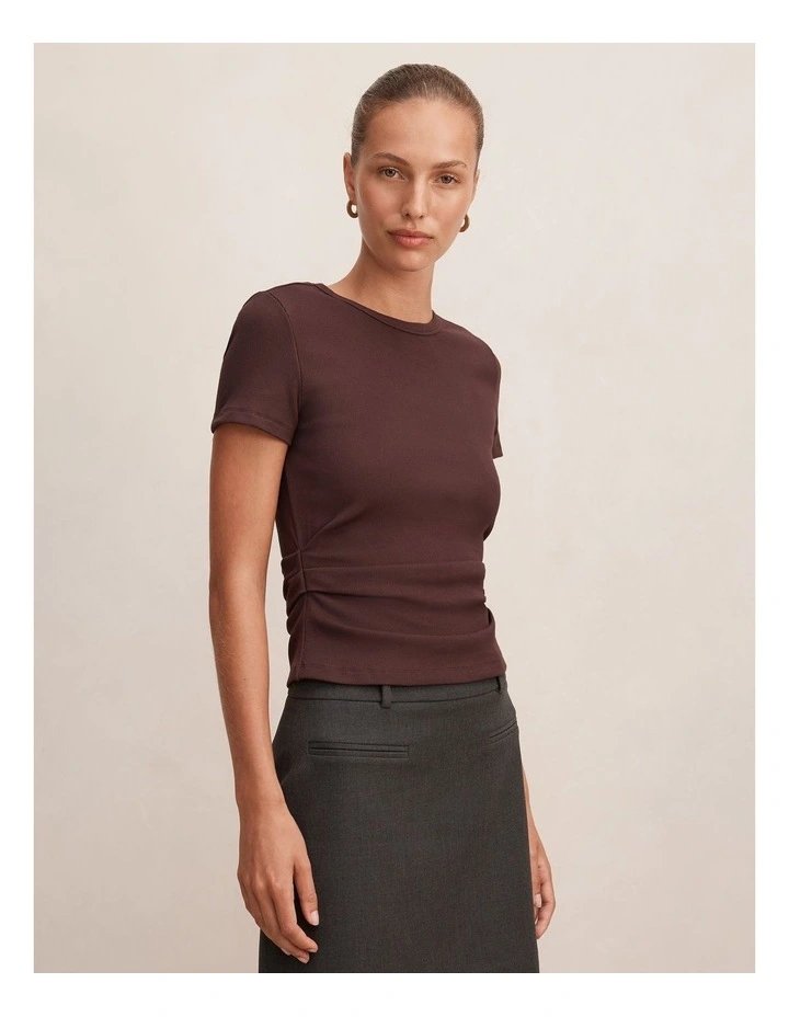 Kelly Tuck Detail Baby TinShirt in Brown image 3
